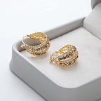 Hollow Basket French Hoop Earrings