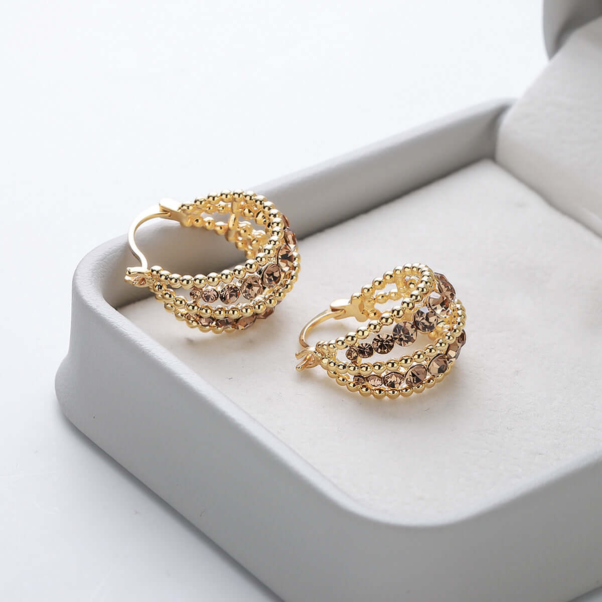 Hollow Basket French Hoop Earrings