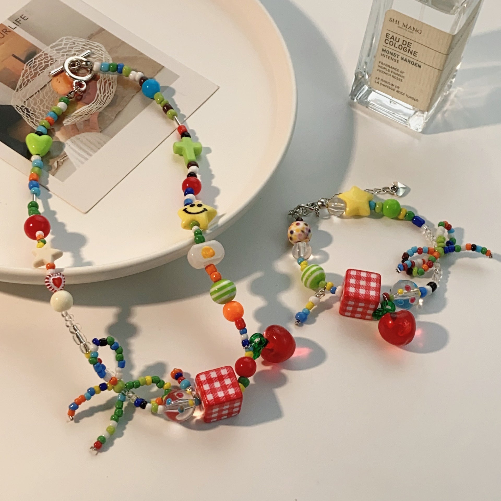 Carnival Y2K Mushroom Summer Boho Vibrant Bead Bracelet