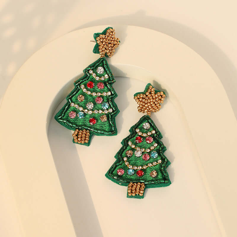 Joyful Xmas Color Bead Earrings