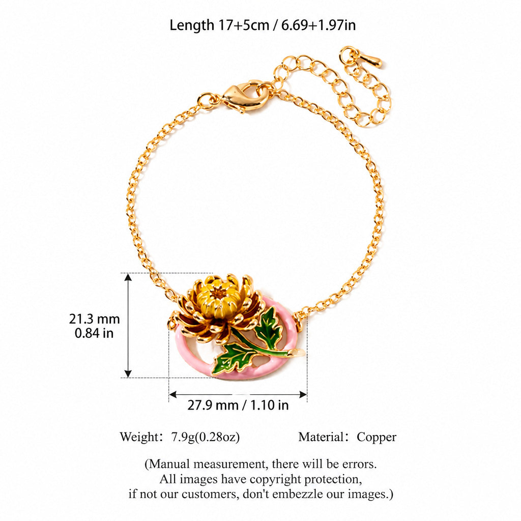 Chrysanthemum Birth Flower Bracelet