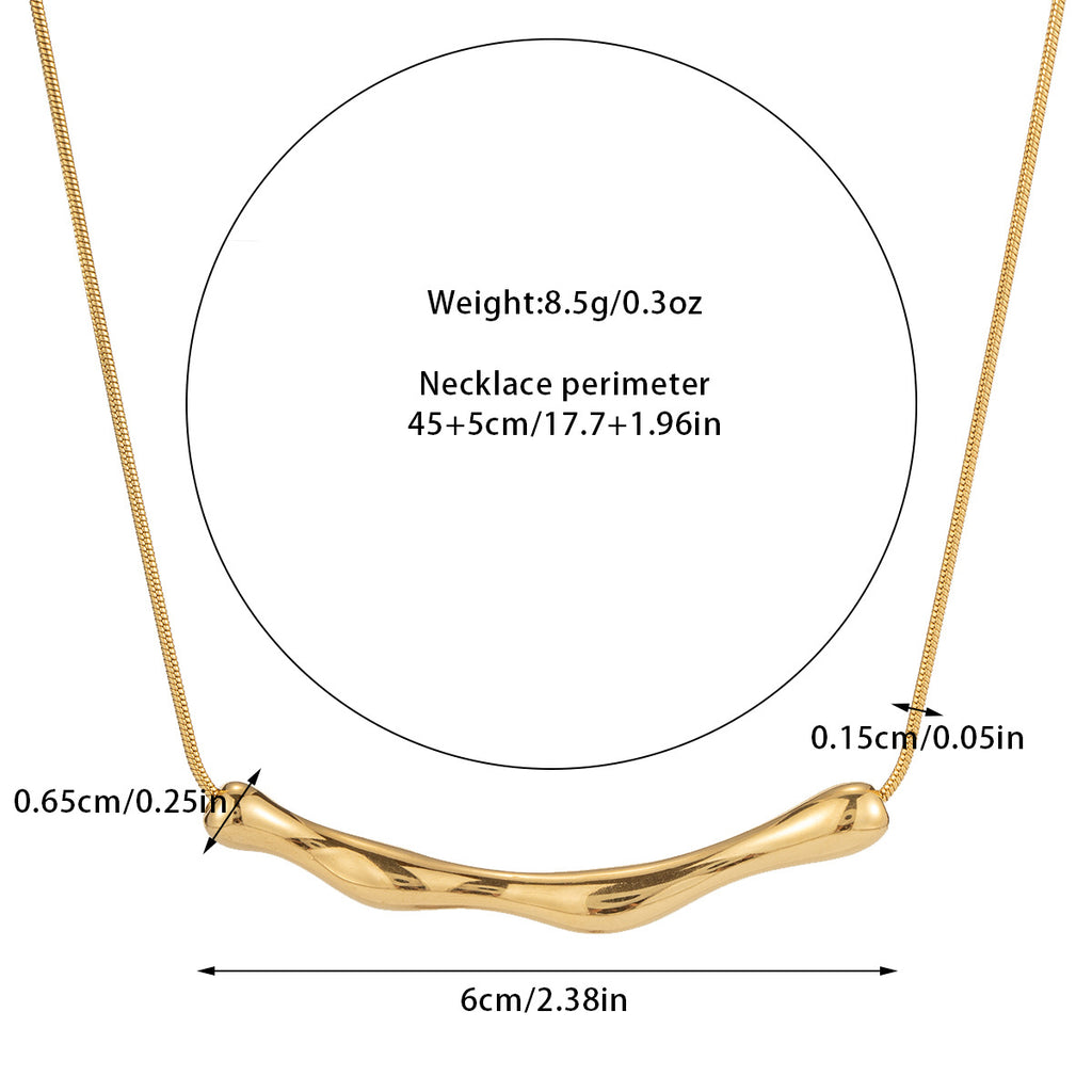 Irregular Curved Bar Versatile Herringbone Chain Necklace