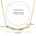 Irregular Curved Bar Versatile Herringbone Chain Necklace