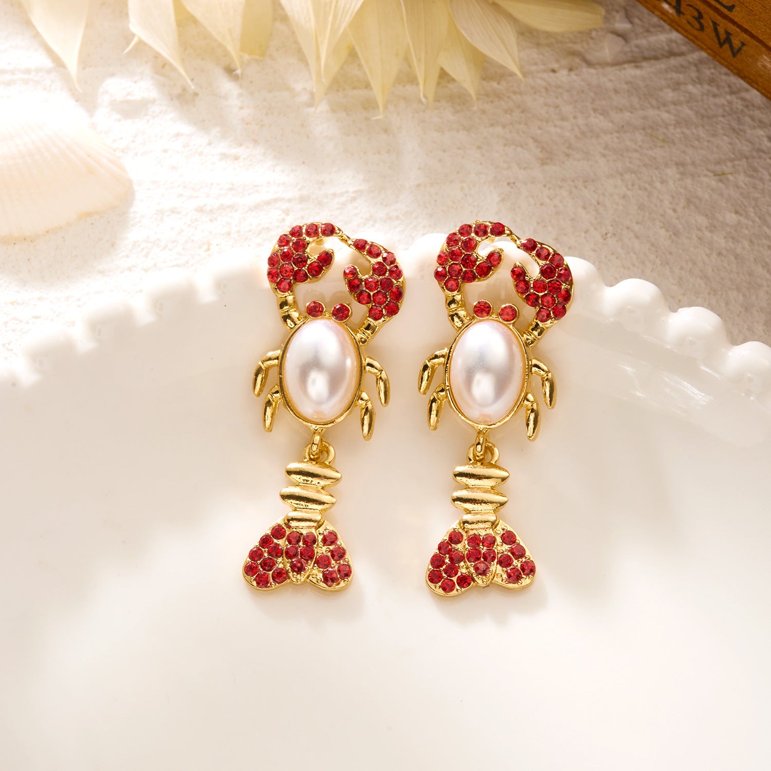 Coastal Summer Lobster Oversize Earrings