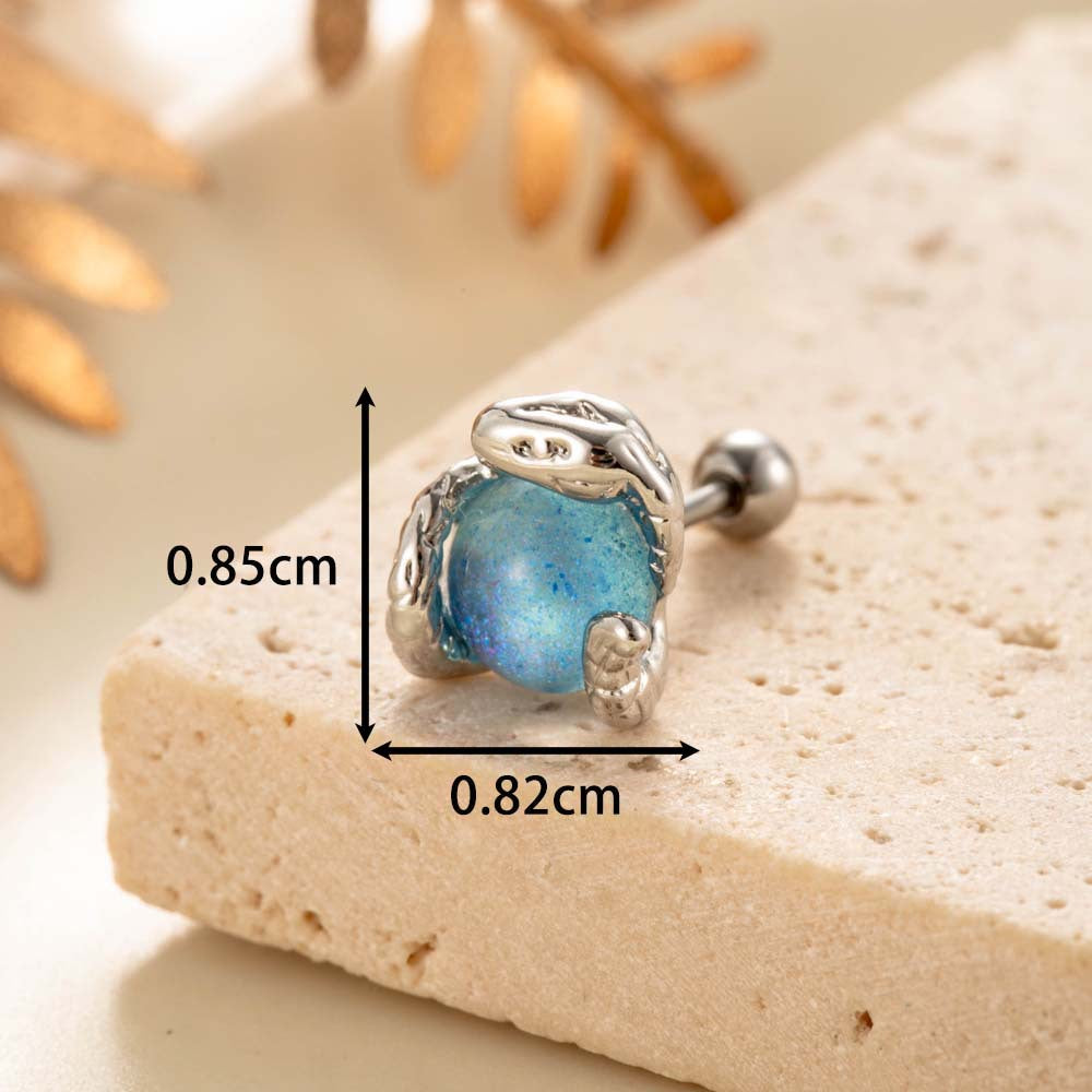 Moonlit Serpent Flat Back Tragus Stud