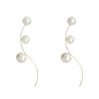 Classic Curve Pearl Long Earrings