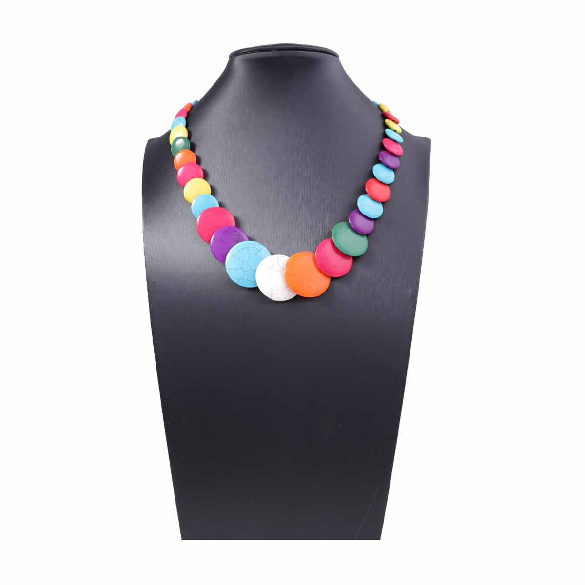 Rainbow Chess Statement Beads Necklace
