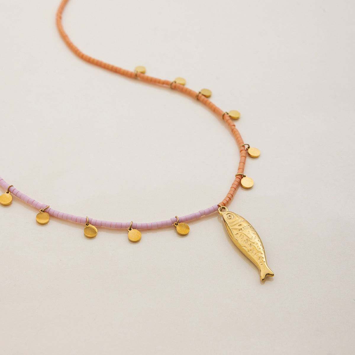 Y2K Fish Beaded Necklace