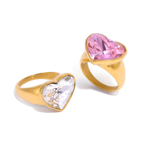 Sweet Pink Heart Valentines Ring Gift