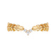 Dainty Gold Zircon Feather Leaf Ring