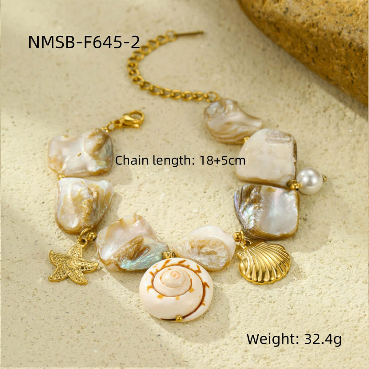 Seashell Conch Holiday Pearl Bracelet