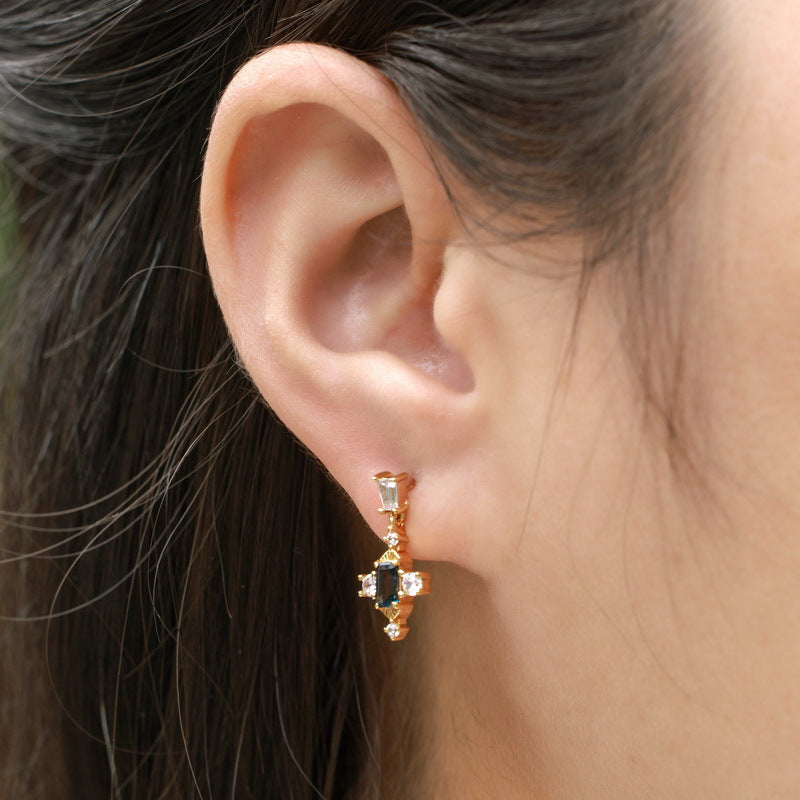 Royal London Blue Baguette Earring