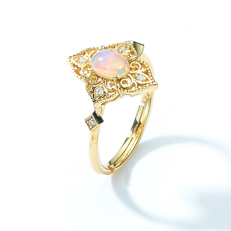 Retro Filigree Opal Heirloom Ring