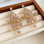 Rhombus Shape Grape Ball Earrings