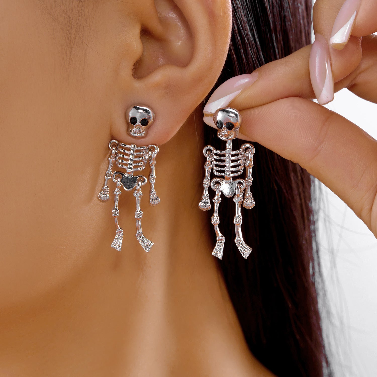 Neon Colorful Skeleton Ear Jacket Earrings