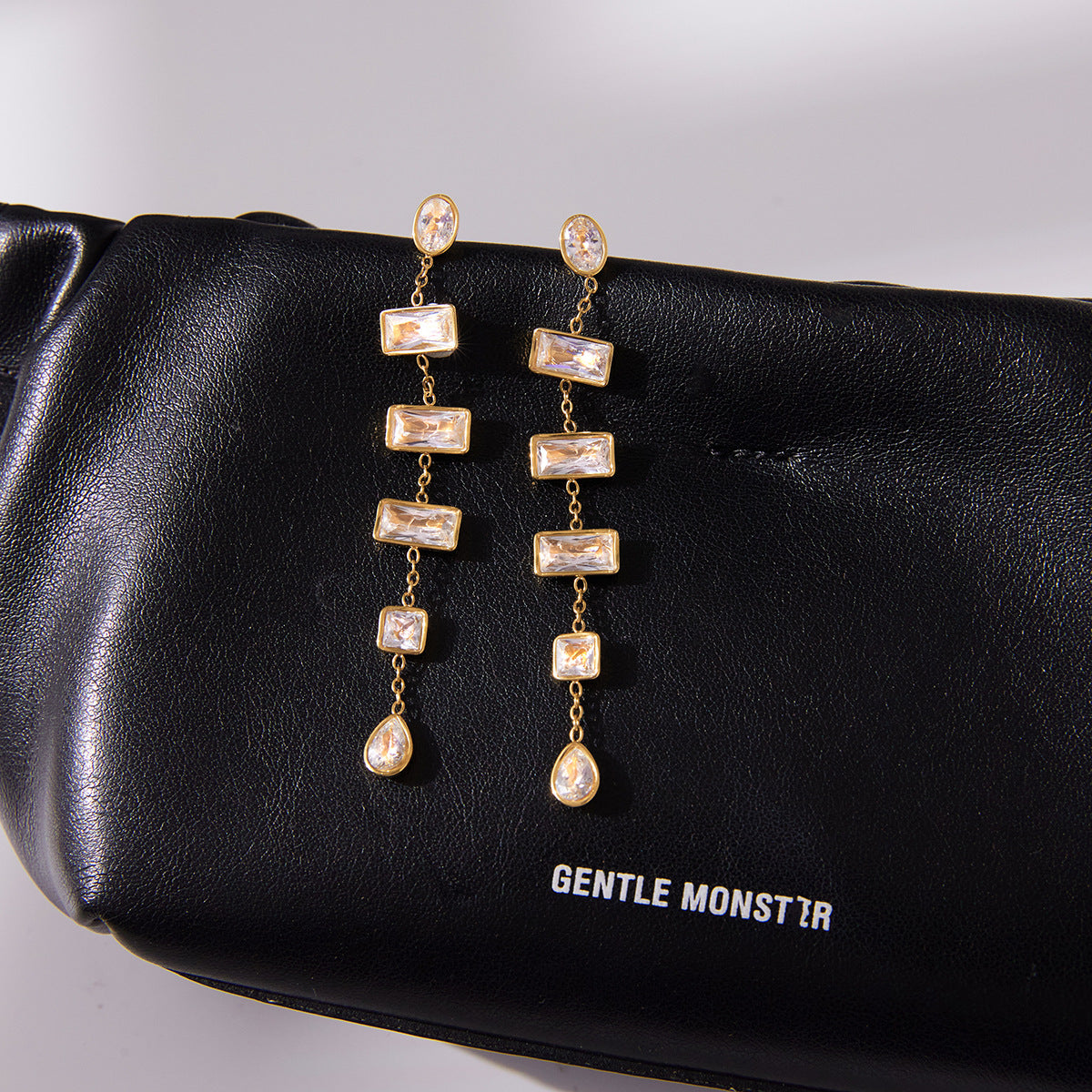 Light Luxury Baguette Droplet Earrings