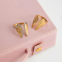 2 Tones Angel Wing Open Ring