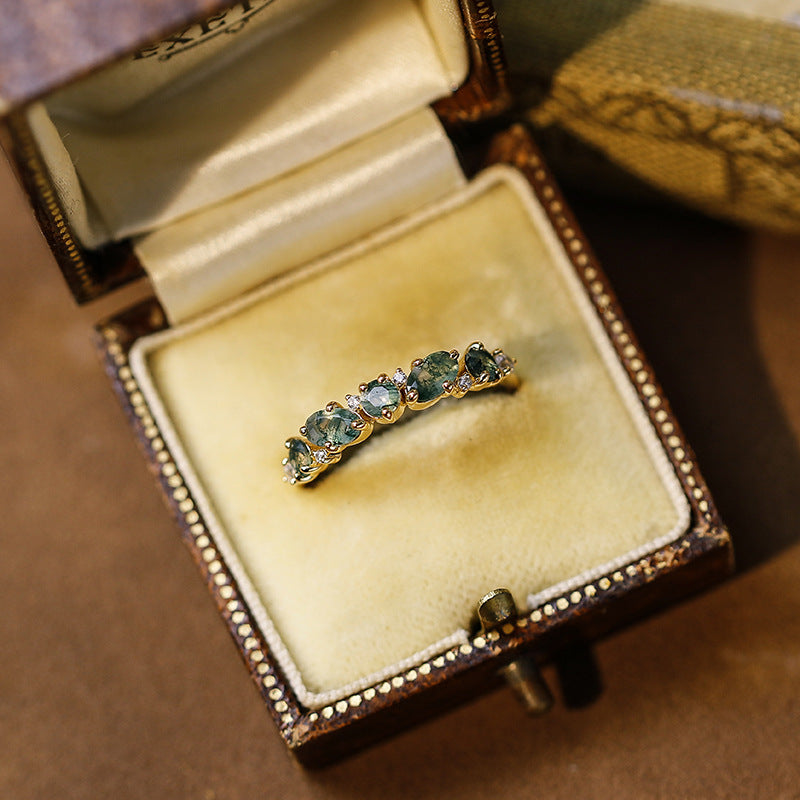 Blue Topaz Five Stone Ring