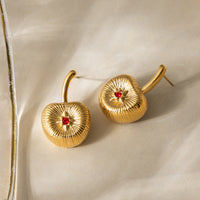 Vintage Brushed Cherry Earrings