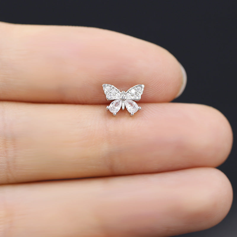 Small Flower Snake Cartilage Piercing Stud