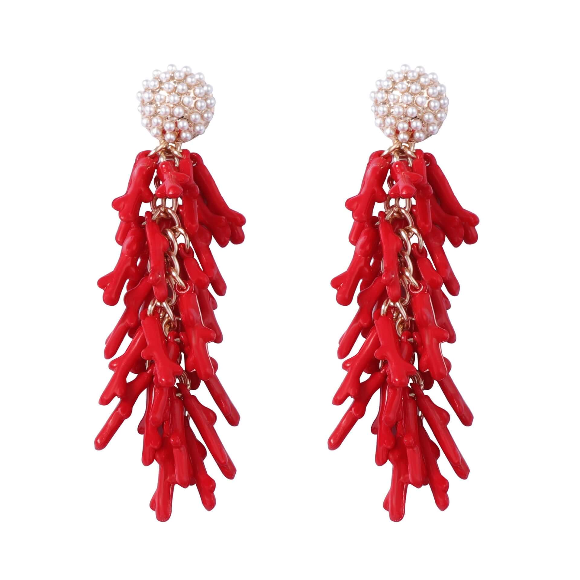 Ocean Inspired Red Coral Earrings