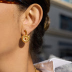 Vintage Brushed Cherry Earrings