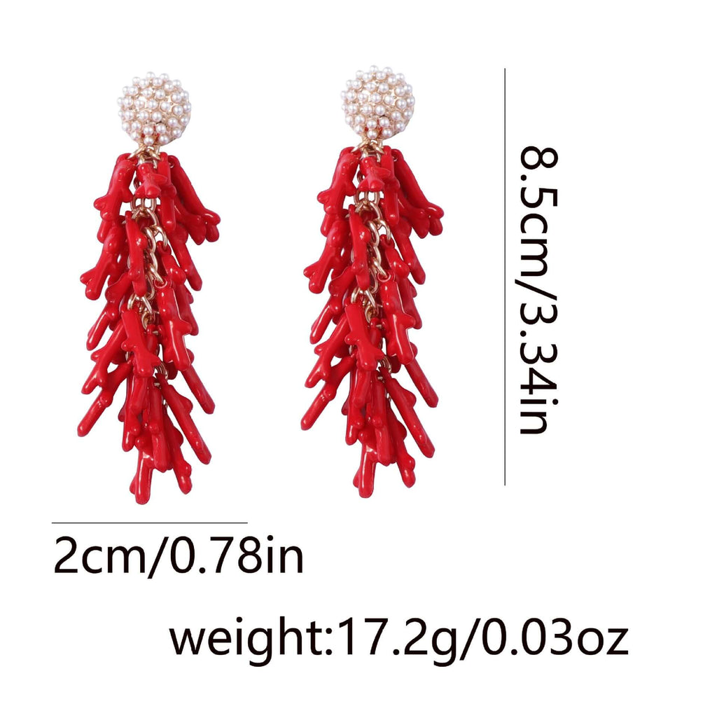 Ocean Inspired Red Coral Earrings