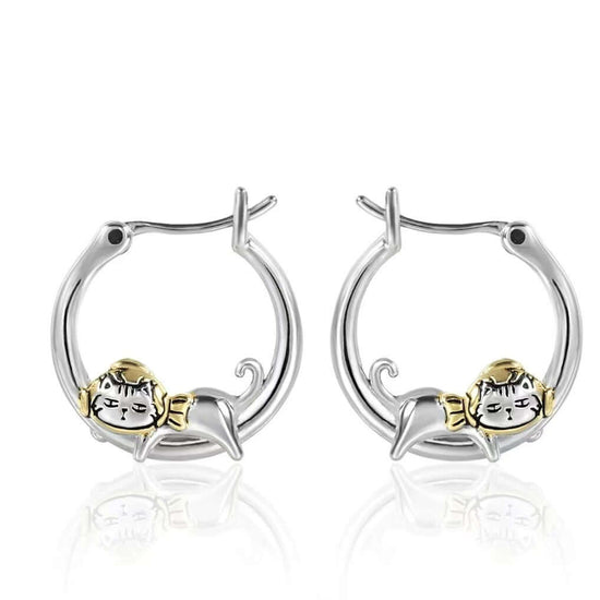 Graffiti Cat Ear Jacket Earrings