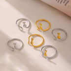 Y2K Two Tone Cat Split Index Ring