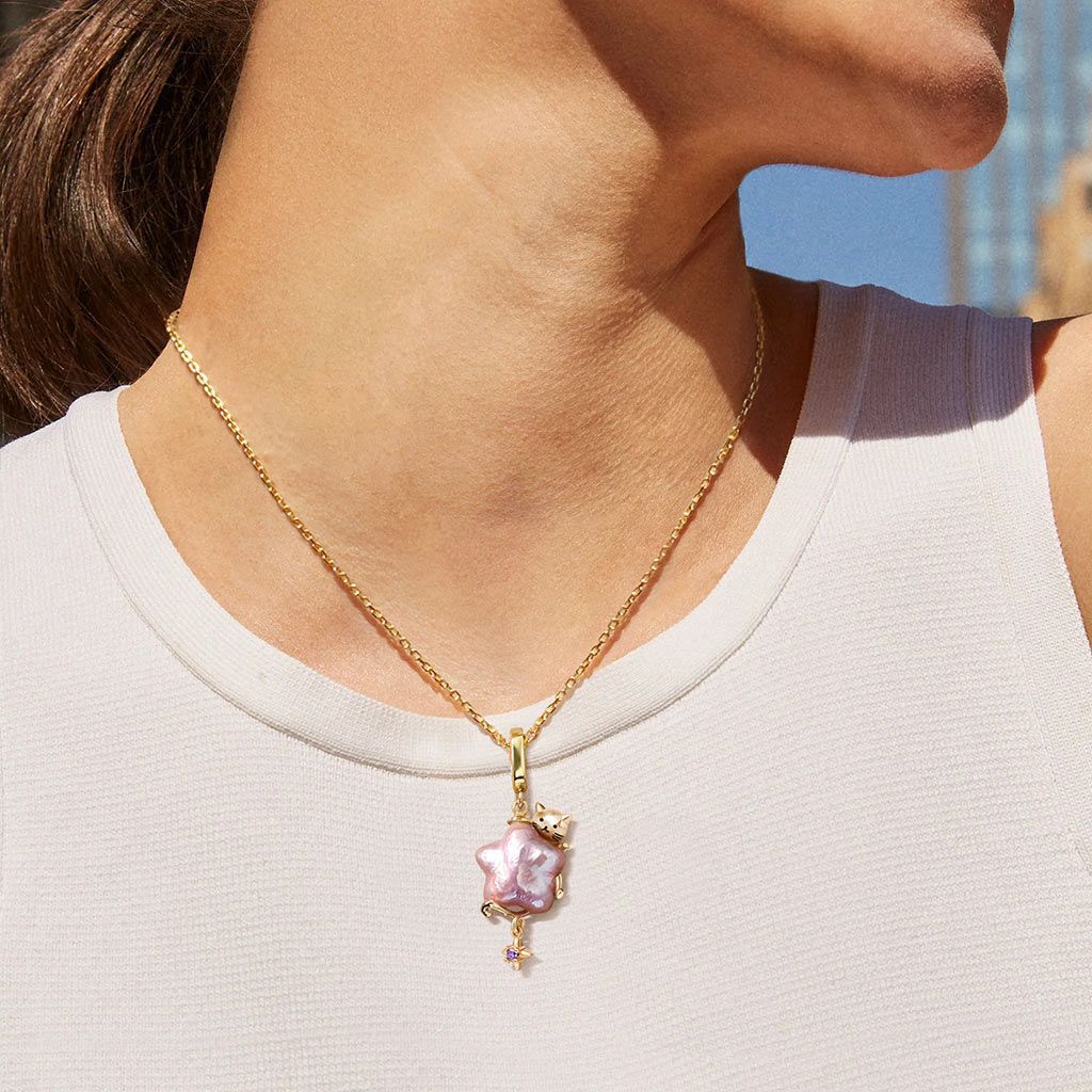 Kitty Hugging Star Necklace and Earrings