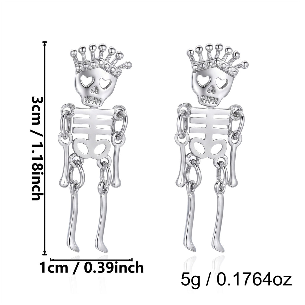 Neon Colorful Skeleton Ear Jacket Earrings