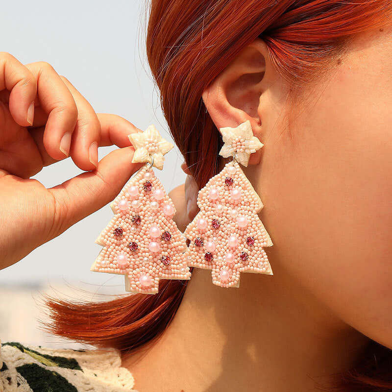 Joyful Xmas Color Bead Earrings