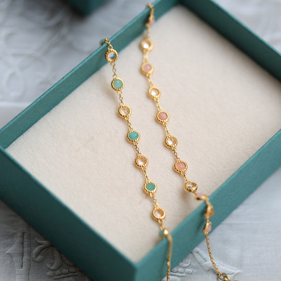 Opal Ruby & Sapphire Chain Bracelet