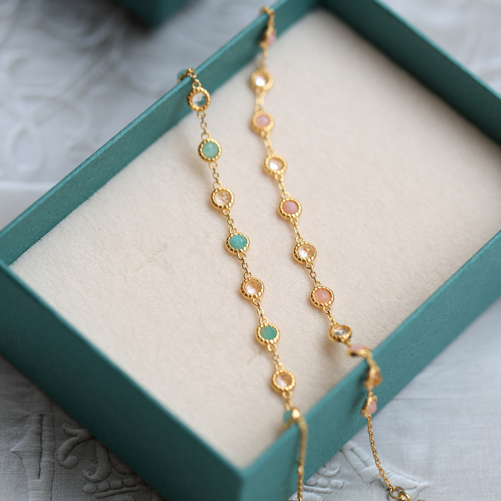 Opal Ruby & Sapphire Chain Bracelet