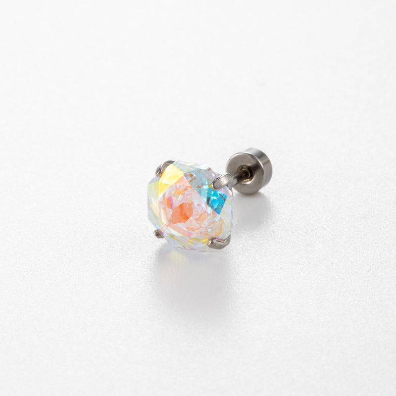 Aurora Rose-Cut CZ Flat Back Tragus Stud