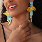 Bohemian Glass Bead Chandelier Earring