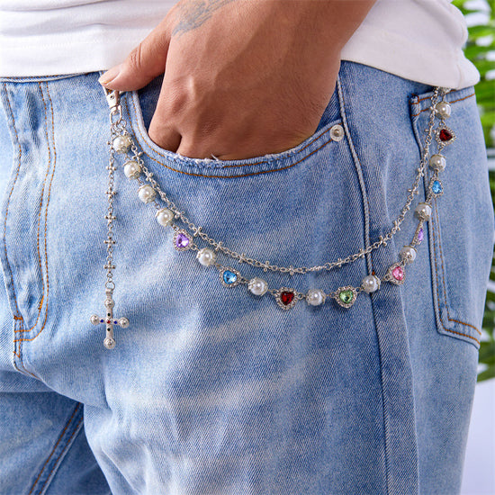 Pearl Bloom Layered Jeans Waist Chain