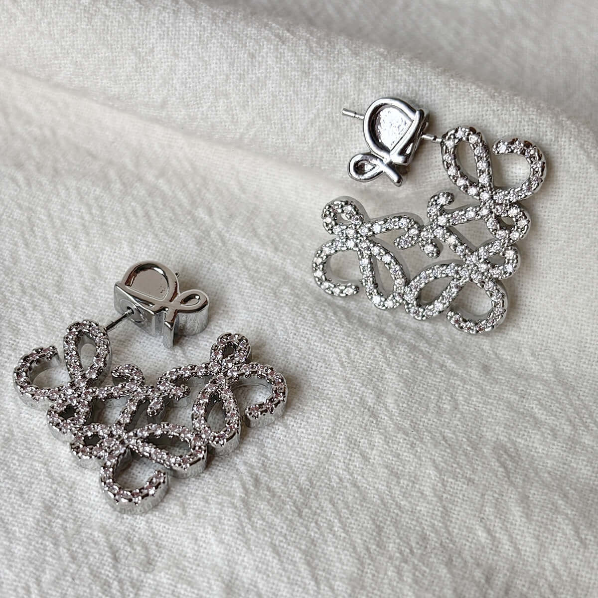 French Square Hollow Letter Large Earrings