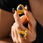 Chunky Irregular Index Ring Gold