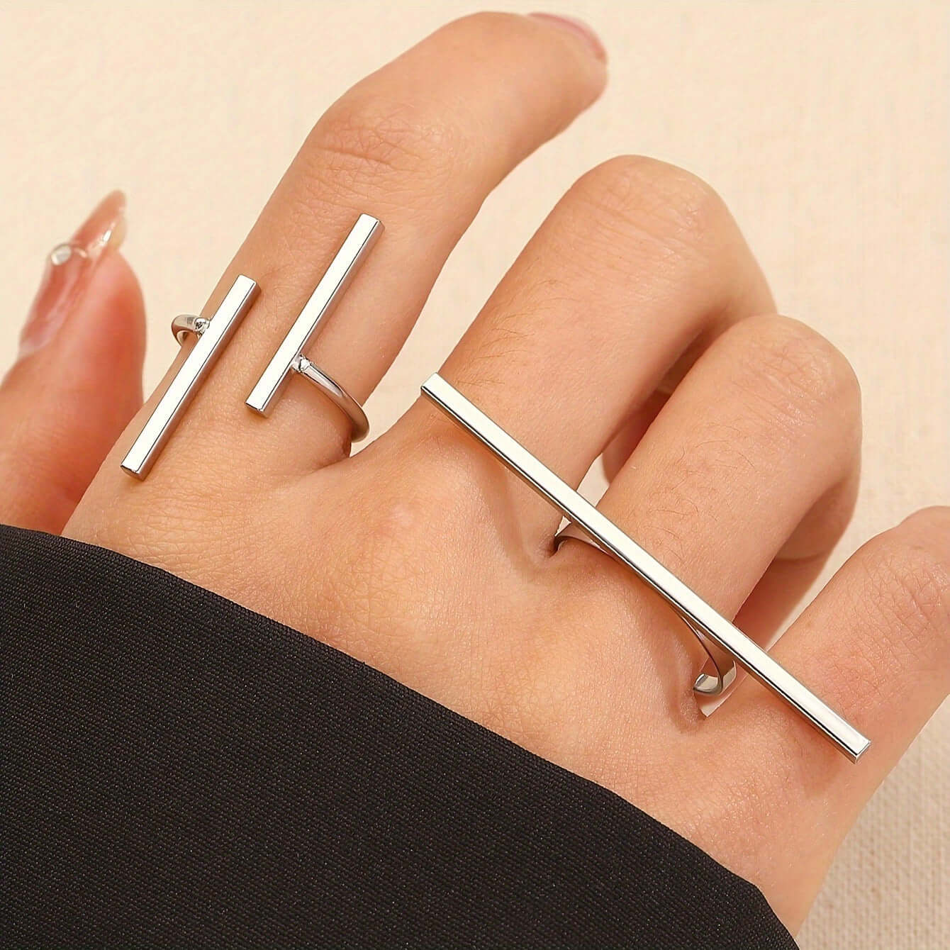 Chunky Vertical Bar Statement Ring