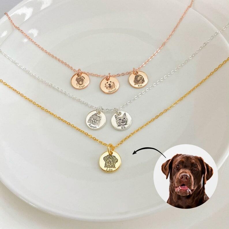 Personalise Pet Photo Disc Pendant Necklace