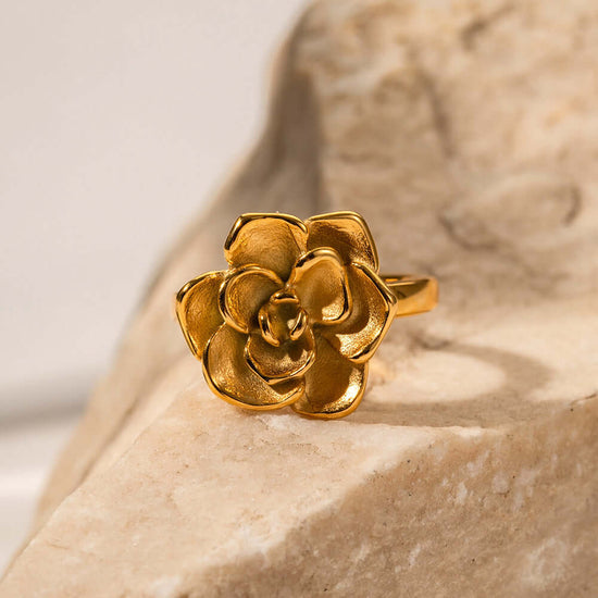 Camellia Flower Pinky Ring