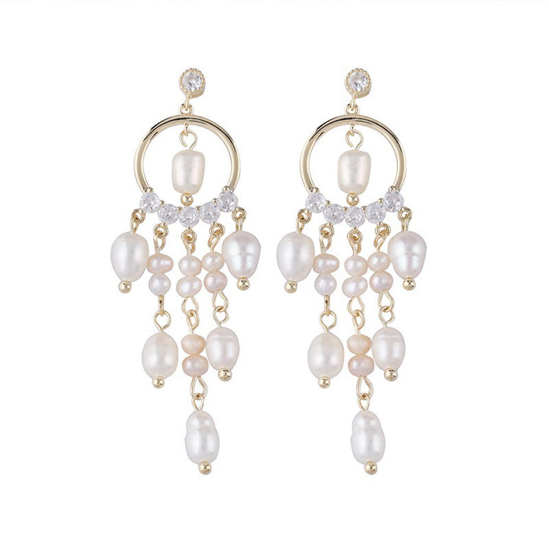 Baroque Freshwater Pearl Chandelier Earrings