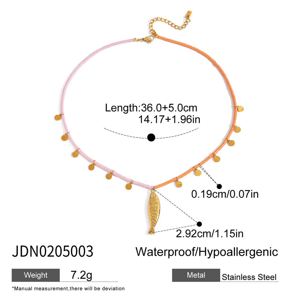 Y2K Fish Beaded Necklace