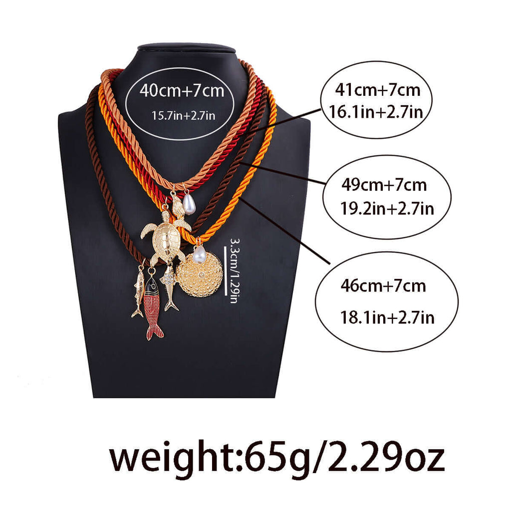 Marine Life Beach Style Layering Necklace