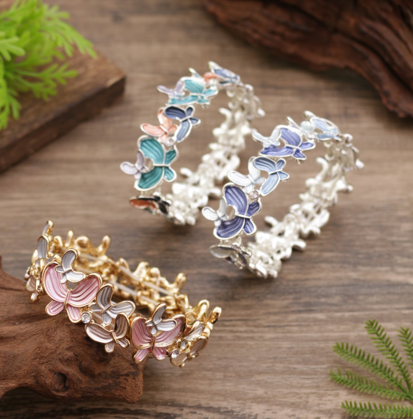 Dancing Butterfly Enamel Handmade Bracelet