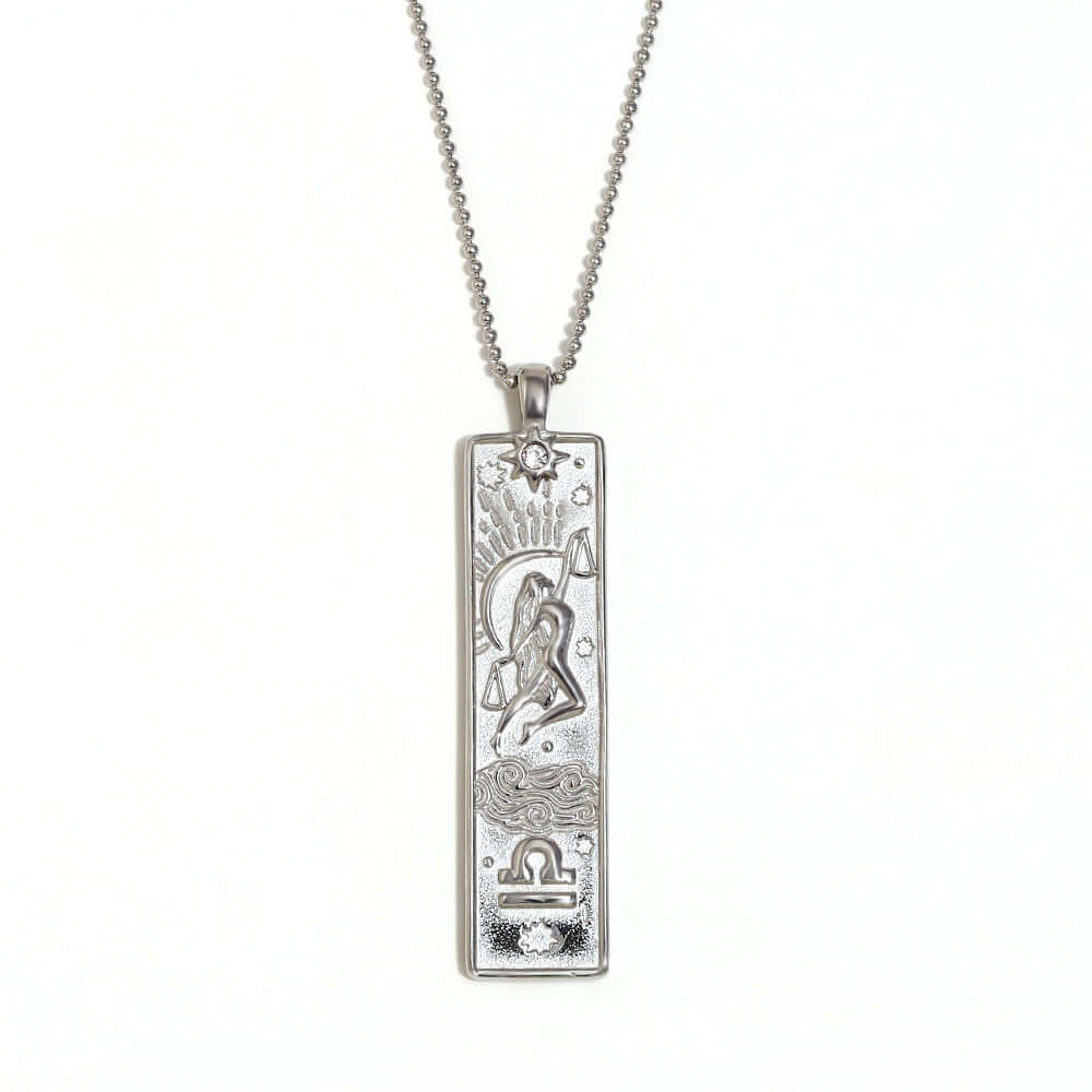 Rectangular Zodiac Pendant Necklace Gold | JN3474