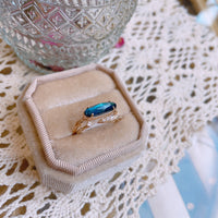 Mystery Labradorite Black Agate Gemstone Ring