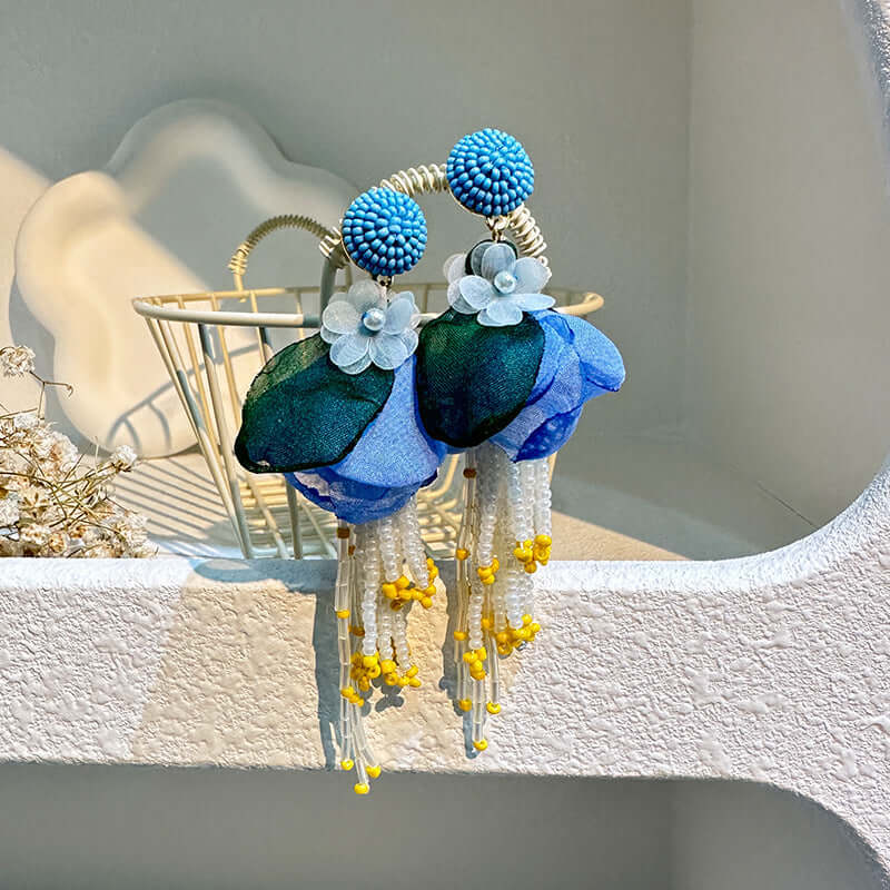 Bohemian Glass Bead Chandelier Earring