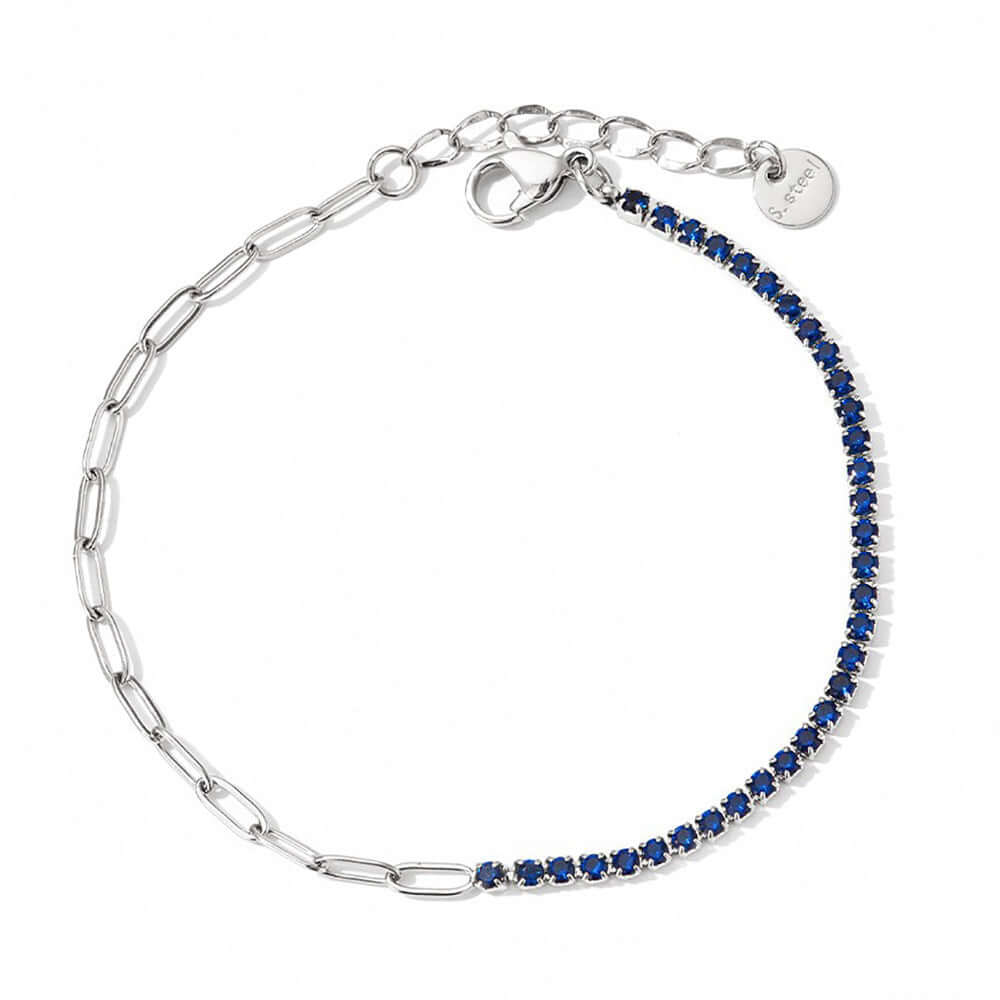 Sparkling Blue CZ Tennis Anklets Bracelet